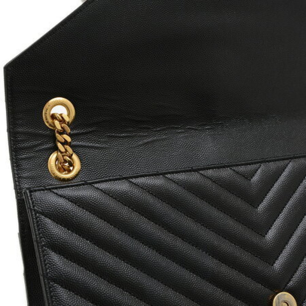 Saint Laurent Yves Envelope Chain Shoulder Bag Black - Picture 6 of 7